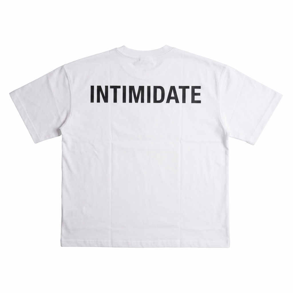INTIMIDATE Oversized Pure White Tee